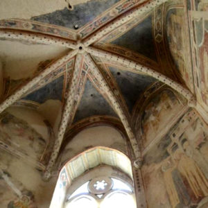 Abside centrale, affreschi XIV sec.